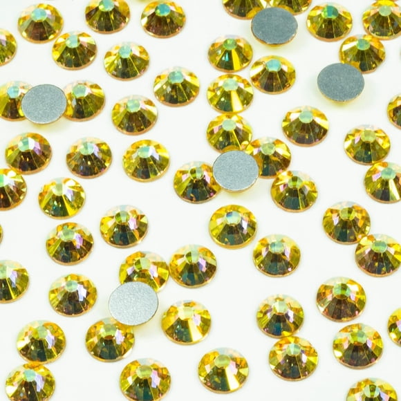 Sunshine Golden Nail Rhinestones 1440 piezas SS20 a granel metálico Sunshine Nail Art cristales redondos K9 cristal plano gemas cuentas piedras diamantes pegamento para uñas encantos joyas accesorios