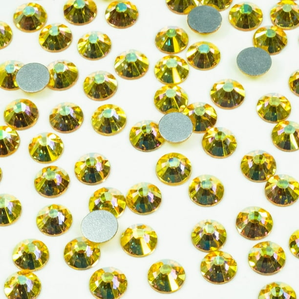 Sunshine Golden Nail Rhinestones 1440 piezas SS20 a granel metálico Sunshine Nail Art cristales redondos K9 cristal plano gemas cuentas piedras diamantes pegamento para uñas encantos joyas accesorios