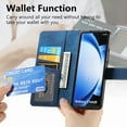 thumbnail image 4 of Decase for Samsung Galaxy Z Fold 5 Detachable Wallet Case with Zipper Credit Card Slot,Support Wireless Charging,RFID Blocking Material,Rugged Shockproof Flip Leather Stand Case Cover,Blue, 4 of 9