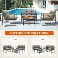 thumbnail image 5 of Enyopro 4 Piece Wicker Patio Furniture Set, Outdoor Rattan Conversation Sets, Cushioned Secitional Sofa Sets with 2 Arm Chairs, Love Seat & Tempered Glass Coffee Table, for Patio Garden Deck Backyard, 5 of 8