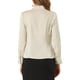 thumbnail image 3 of Camisa de satén de oficina con botones de manga larga y cuello alto con volantes para mujer Inspire Chic en color beige, 3 of 7