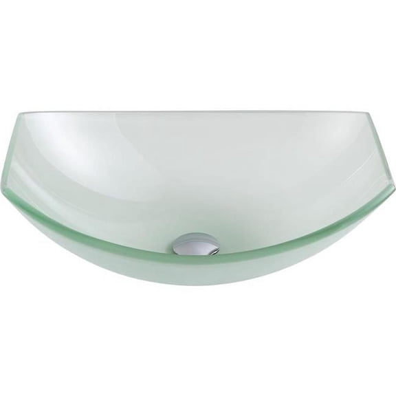 Anzzi LS-AZ085 Pendant Series Deco-Glass Vessel Sink in Lustrous Frosted Finish