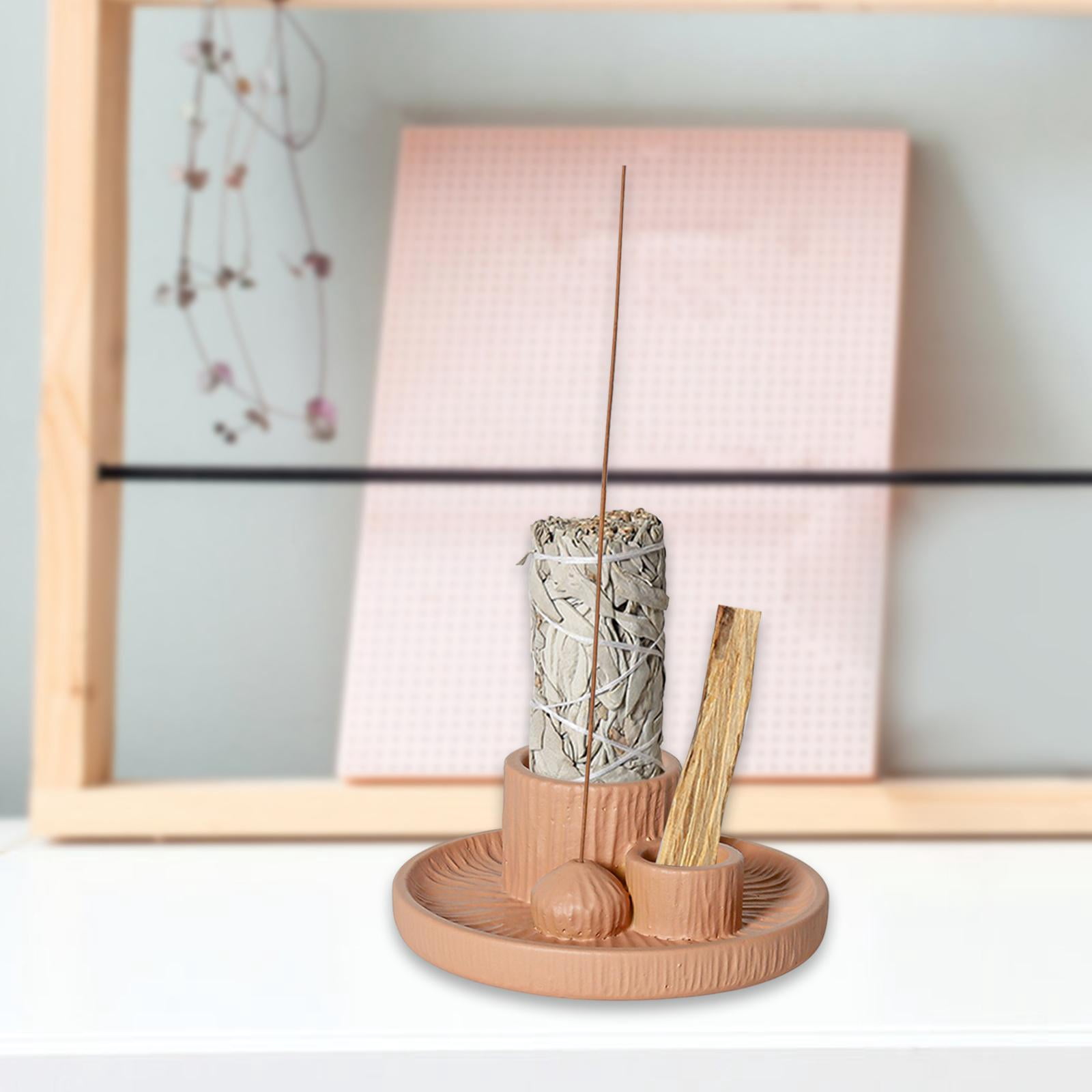 WLPZXP Palo Santo Holder 4 in 1 Incense Burner for Fireplace Dining Room Decor Pink