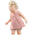 thumbnail image 1 of FAOWME Child Vest Candy Colored Children Cotton And Linen Color Vest Tops Pink 12-24 Months, 1 of 8