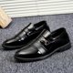 thumbnail image 1 of Zapatos de cuero para hombre, zapatos de vestir de negocios informales, zapatos de cuero negros transpirables para hombres jóvenes, 1 of 5