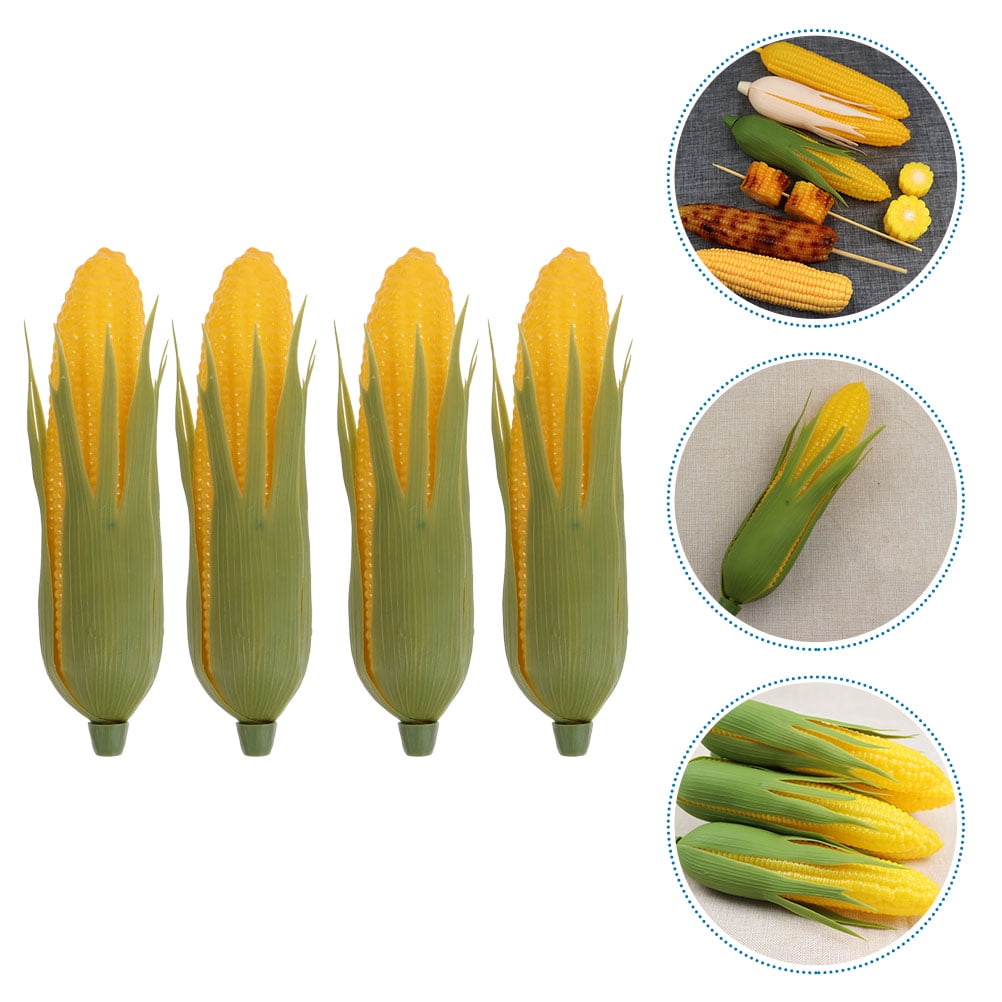 4pcs Artificial Corn Model Lifelike Simulation Fake Corn Fake Vegetable