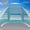 blue, variant on UNICAMPER Beach Tent for 3 People, UPF 50+ Sun Shade, with Extended Waterproof Floor and 3 Mesh Roller Blinds, Suitable for Outdoor Camping, Indoor Use, Fishing, and Patio. (Green)
