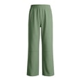 thumbnail image 6 of Ashyfjp Womens Solid Color Wide Leg Joggers Elastic Waistband Casual Trousers with Side Hand Pockets and Decorative Seams Versatile Commuting Wear, Size (S-3XL), 6 of 6