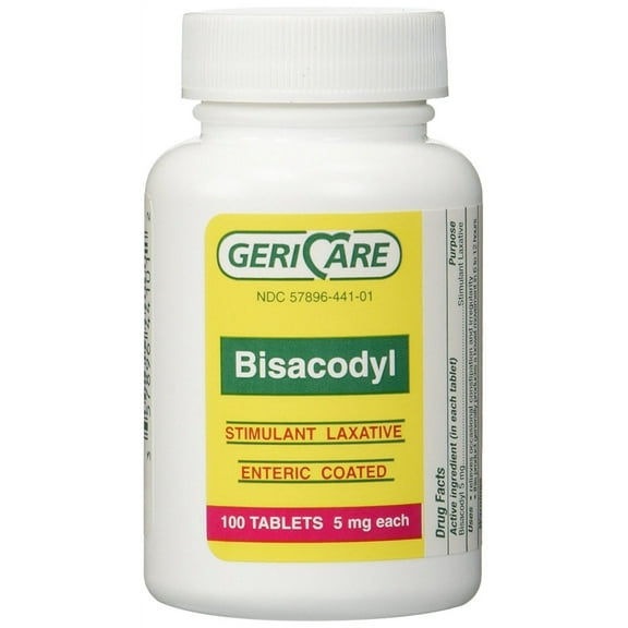 GeriCare Bisacodyl Stimulant Laxative Enteric Coated Relief 100ct, 2-Pack