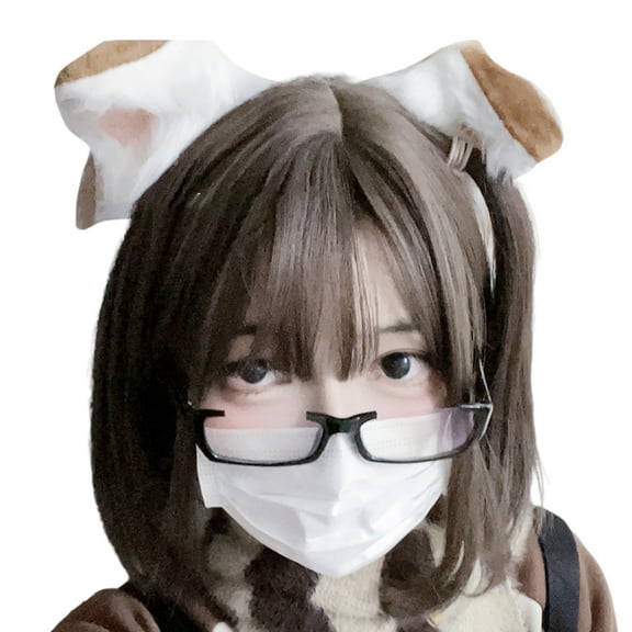 Plush Dog Ears Headband Comfortable Headwear Party Headpiece Great for Halloween Costume and Anime Conventions