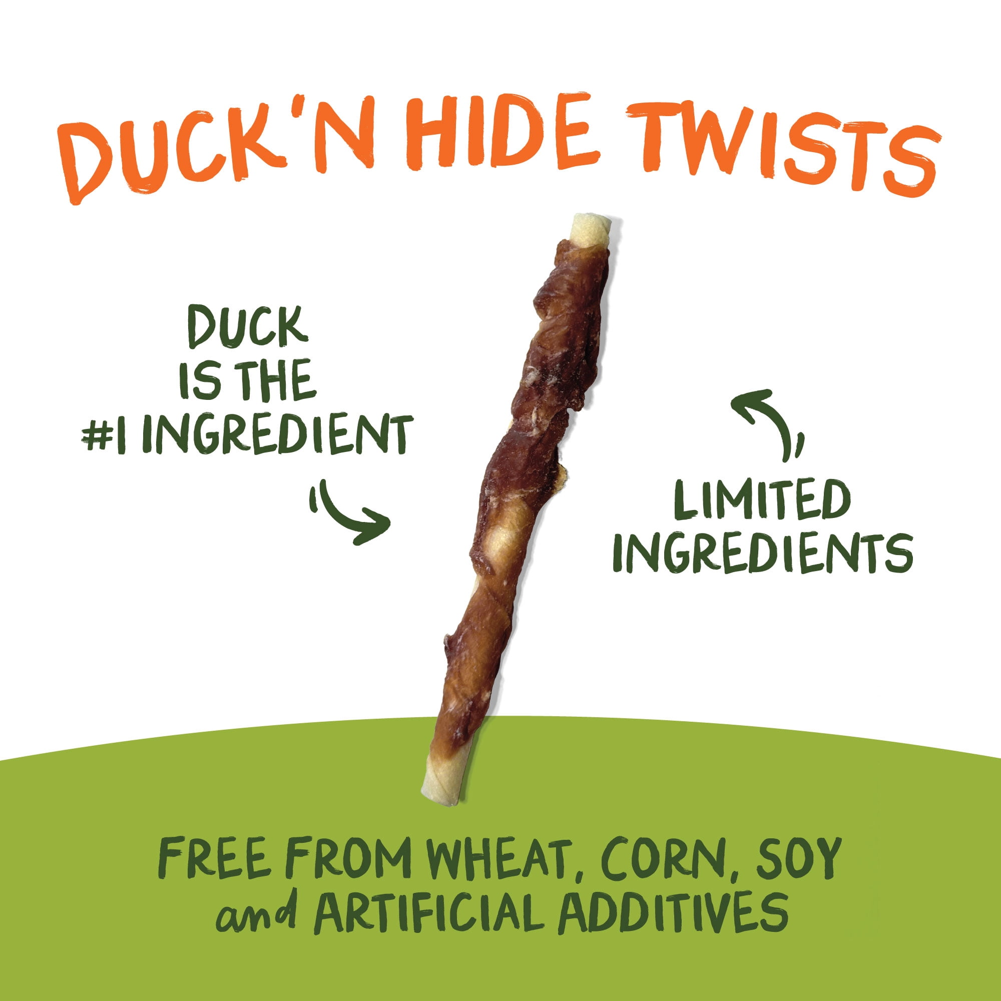 Pet 'n Shape Hide Twists – Duck Wrapped Rawhide Dog Treats - Small Twist - 2 Pounds