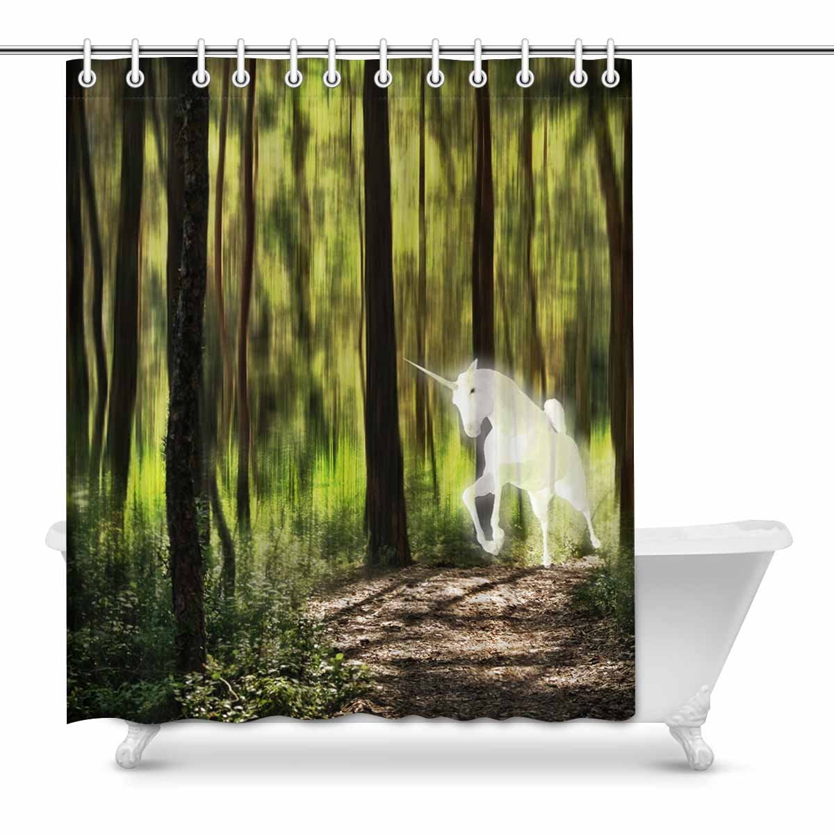 MKHERT Unicorn Shower Curtain Bath Curtain Waterproof Fabric Polyester