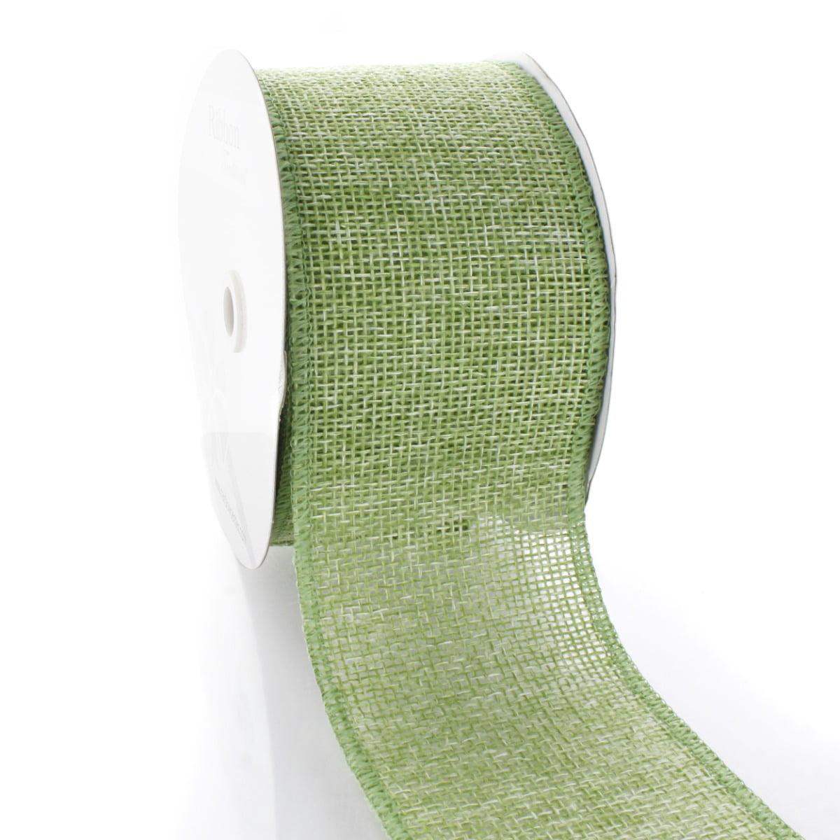 4" Non-Wired Burlap Ribbon Country Green 10 Yards