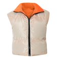 thumbnail image 4 of symoid Womens Coats- Fashion Zippers Slim Zipper Dual-purpose Bomber Warm Coat Tops Vest Orange S, 4 of 7