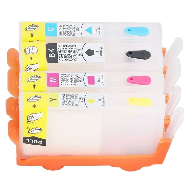 Recarga de cartucho de inyección de tinta, 4 piezas Cartucho de tinta Caja de impresora de inyección de tinta Cartucho de tinta diseñado para el futuro