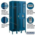 thumbnail image 3 of 12" Wide Single Tier Vented Metal Locker - 3 Wide - 6 Feet High - 18 Inches Deep - Blue - Assembled, 3 of 3