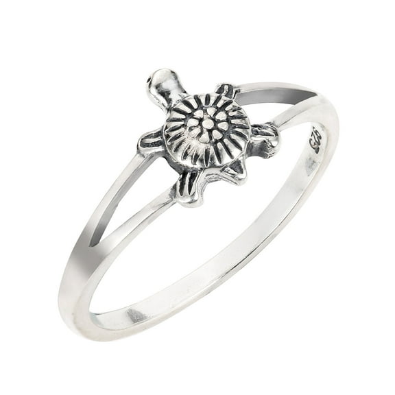 Sterling Silver Solitaire Sea Turtle Honu Ring Size 11