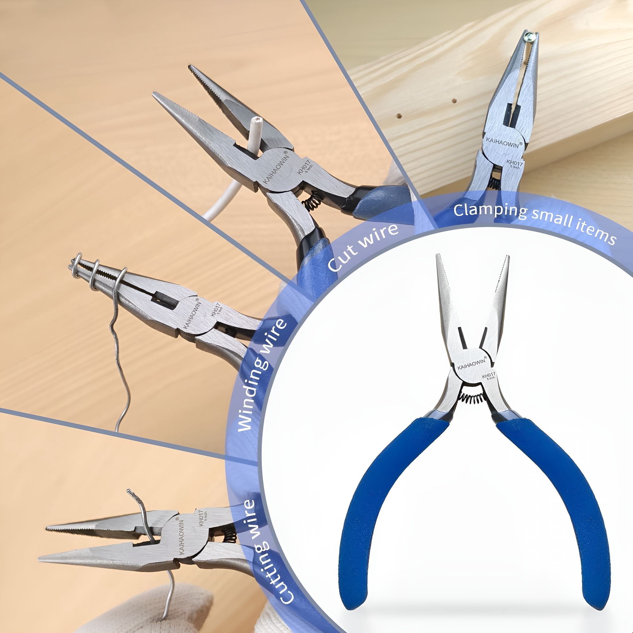 EXLEAF Mini Needle Nose Pliers 5"-5 Pack Small Long Nose Pliers with Wire Cutters, Spring Loaded Thin Needle Nose Pliers, Precision Pliers Set for Crafts/Jewelry Making/Tiny Project