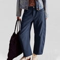 thumbnail image 2 of XDIAHBPL Casual Pants For Women Womens Pants Corduroy Barrel Mid Elastic Waist Wide Leg Baggy Trouser, 2 of 5