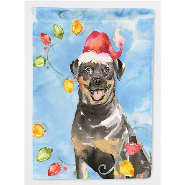 Carolines Treasures CK2488CHF Christmas Lights Rottweiler Flag Canvas House Size