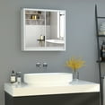 thumbnail image 2 of HOMCOM Bathroom Medicine Cabinet, Wall Mounted Mirror Cabinet, White, 2 of 10