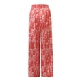 thumbnail image 4 of Lilgiuy Fashion Womens Casual Cotton Print Pants Straight Wide Leg Trousers Pants Alt Clothing Alternative Clothing, 4 of 5