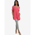 thumbnail image 6 of Women's Plus Size Flare Top - Casual Short Sleeve Loose Fit T-Shirt, Swing Style, 6 of 6
