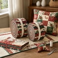 thumbnail image 5 of Christmas Precut Fabric Strips, 40pc Snowflake Poinsettia Plaid Fabric for DIY Quilting and Sewing, 2.56 x 39.37 in Craft Kit, 5 of 5