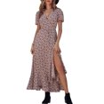 thumbnail image 1 of Vestido PRETTYGARDEN Cruzado Floral con Escote en V y Volantes Talla M, 1 of 8