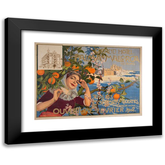 Joan Llaverias 14x11 Black Modern Framed Museum Art Print Titled - Grand Hotel. Palma De Mallorca (1901)