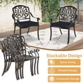 thumbnail image 4 of W WARMHOL 9 Piece Outdoor Patio Dining Set for 8, Cast Aluminum Large Square Dining Table & 8 Cushioned Stackable Chairs, Umbrella Hole, Patio Furniture Set for Garden Porch Poolside, Navy Blue, 4 of 7