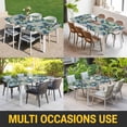 thumbnail image 5 of Blueberry Spring Leaves Table Cloths for 8 Foot Rectangle Tables, Grey Botanical Branches Patio Waterproof Elastic Fitted Tablecloths, Washable Rectangular Table Cover for Camping, 5 of 8