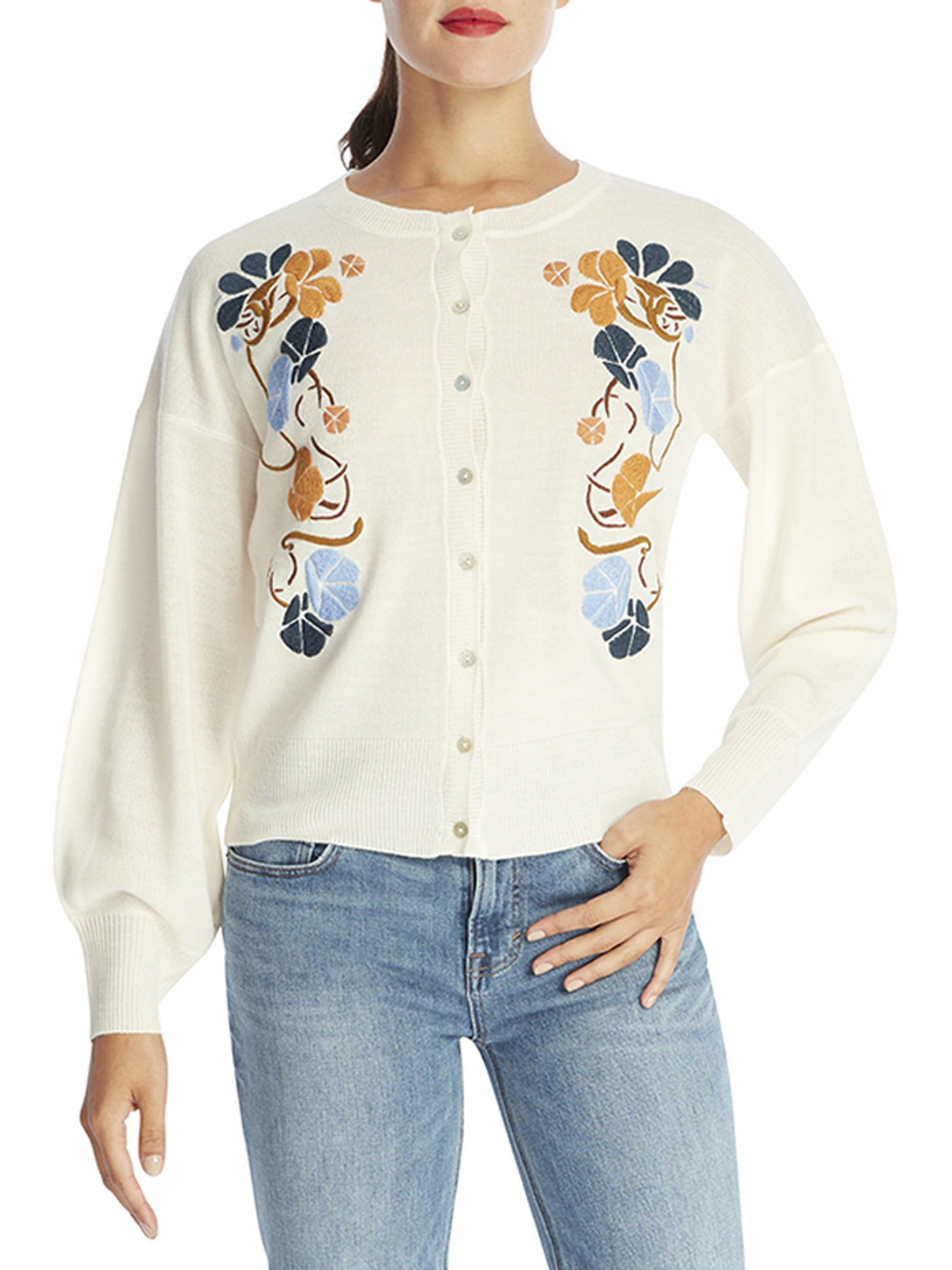 Floral Embroidered Cardigan - Walmart 