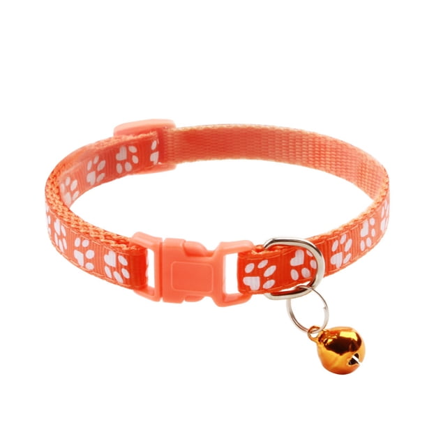 Collar antiestrangulamiento para gatos, ajustable de 19 a 32 cm, 2 unidades, color naranja. Collar reflectante para mascotas con cascabel y hebilla de seguridad.