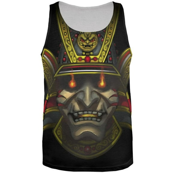 Samurai Face Mask All Over Adult Tank Top - 3X-Large