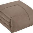 thumbnail image 2 of Luxury 500-TC Egyptian Cotton Box-Stitched Design Comforter | 300 GSM | Single Piece, Cal-King Size 98" x 104" Inches, 1pc Comforter with 4 Corner Tabs, (Taupe), 2 of 4
