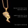 thumbnail image 3 of Ancient Queen Egyptian Pendant Necklaces 14k Yellow Gold Egypt Nefertiti Head Portrait Jewelry African, 3 of 6