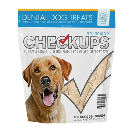 UPC: 0074198608782 | Checkups Dental Dog Treats for Dogs 20+ pounds  24 Count (48 Ounce Total)
