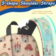 thumbnail image 4 of Princess and Castle Pink Pattern 17" Waterproof Oxford School Backpacks for Teens, S-Shape Padded Straps, for School, Travel, Hiking, Camping, 4 of 4
