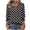 Black, variant on Women's Polka Dot Print Button Up T-Shirt 3/4 Sleeve Round Neck Casual Top Spring Summer Vacation Beach Shirt, Black XXL