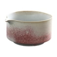 thumbnail image 1 of Cuenco de cerámica para mezclar té matcha Chawan para batir matcha hecho a mano para uso japonés rosa, 1 of 9