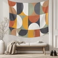 thumbnail image 5 of Orange Modern Geometric, Tapestry for Bedroom Wall Hanging Tapestry, Abstract Watercolor Semicircle Ceiling Backdrop Tapestries Poster Blanket Wall Decor for Teens Room Living Room Dorm 59" x 90", 5 of 8