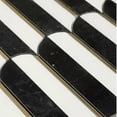 thumbnail image 6 of The Tile Life Mad Decade Black Polished Marble Mosaic Floor & Wall Tile 12x12 in 1-Piece, 6 of 13
