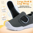 thumbnail image 2 of Zapatos sin cordones FEETCITY para niños pequeños, tenis suaves, grises, 2 of 7
