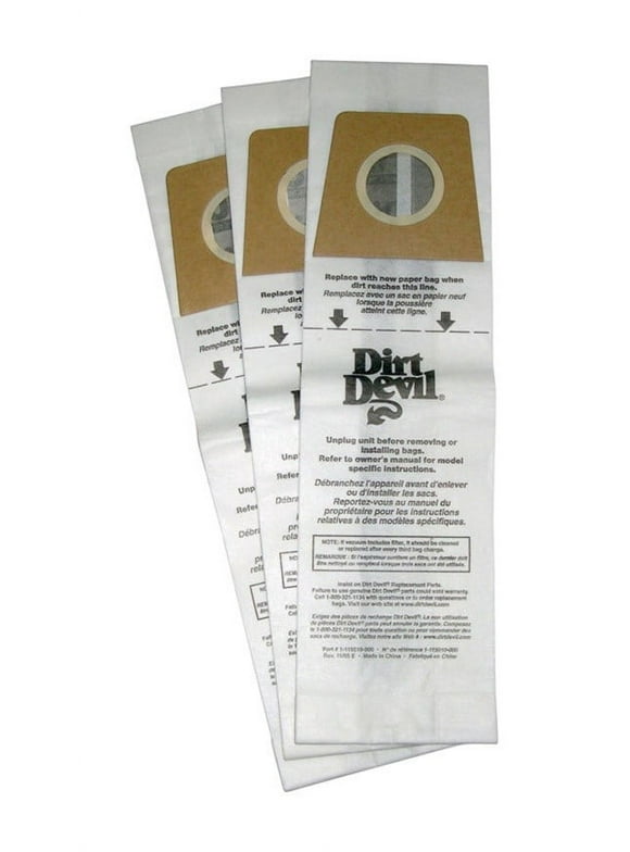 Dirt Devil Swivel Glide Vacuum Cleaner Bags Style U 3920047001-3 Count