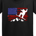 thumbnail image 4 of Inktastic Snowboarding Us Flag Youth T-Shirt, 4 of 5