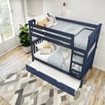 thumbnail image 6 of Plank+Beam Solid Wood Twin over Twin Bunk Bed with Storage Trundle for Adults/Kids, Blue, 6 of 10