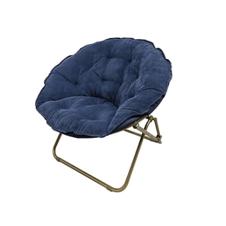 Mainstays Folding Plush Faux Fur Saucer Chair, Black - Walmart.com