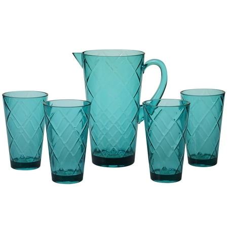 

Teal 5pc Drinkware Set