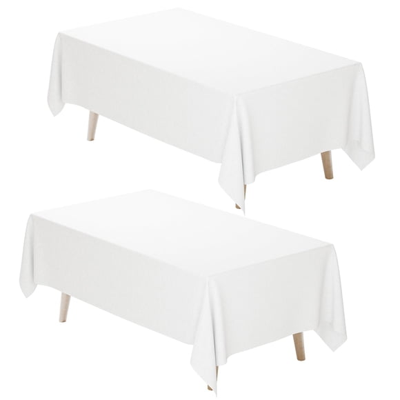 Mantel Fixwal de poliéster blanco, 152 x 259 cm, paquete de 2